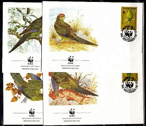 Норфолк, 1987, Попугаи, WWF, 4 КПД Норфолк, 1987, Попугаи, WWF, 4 КПД